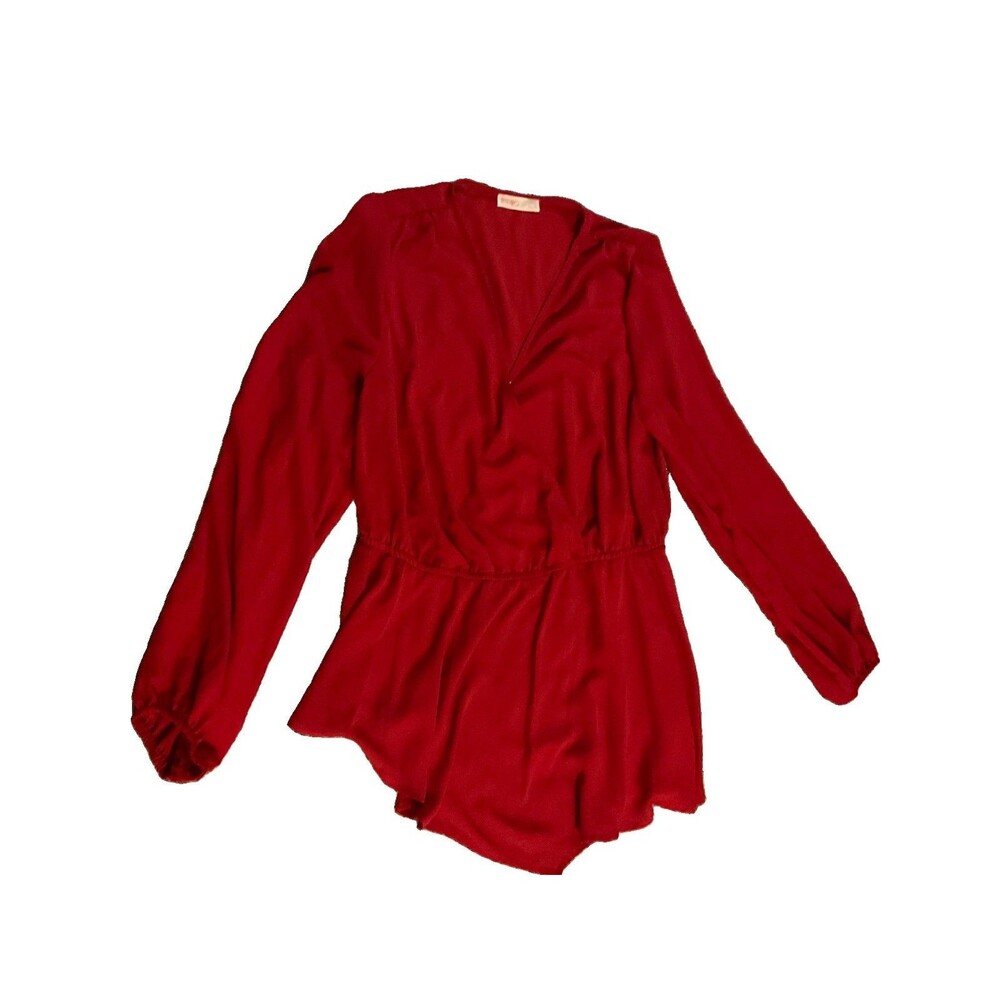 INTEMPO Too Women’s V-Neck Blouse Red